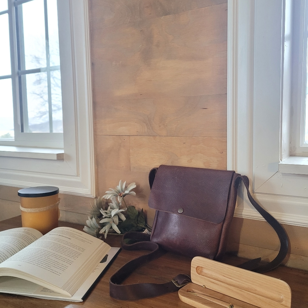 Leather crossbody.  Used a handful of times.